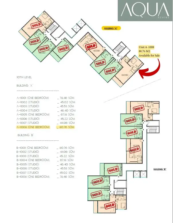 AQUA Resort 10th Floor Plan