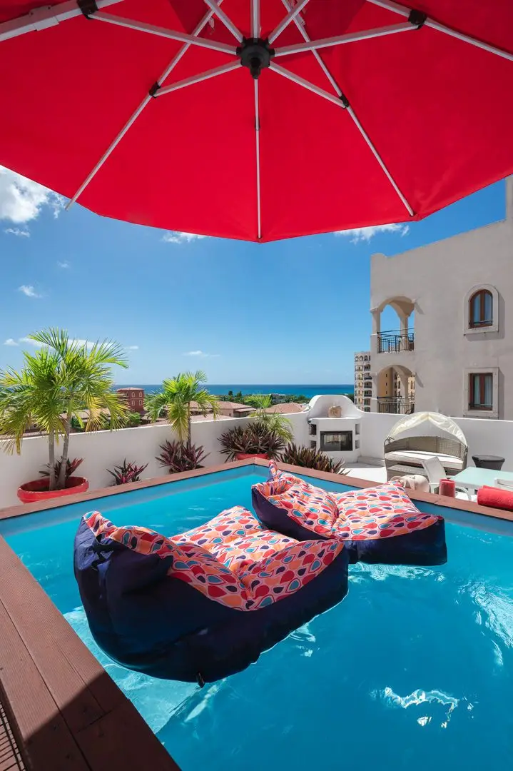 porto cupecoy penthouse 4 bedroom st maarten rooftop terrace pool